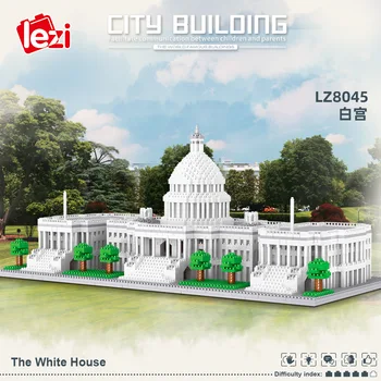 3796 бр. + Белият Дом във Вашингтон, Диамантени градивните елементи на Америка Архитектура 3D Модел Микро Тухли Играчка За Деца Подарък Възрастни