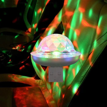USB Dj Лампа Led Бар нощна светлина LED RGB Диско Светлини Сценичното Осветление Проектор Добре Дошли на Светлината Микро Кристална Топка Звук от Вечерна Светлина