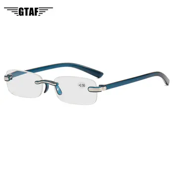 Очила за четене без рамки, Мъжки Реколта Бизнес Очила за далекогледство, Дамски слънчеви Очила с Анти-Синя Светлина, Очила за четене, диоптър от + 1.0 до + 4,0