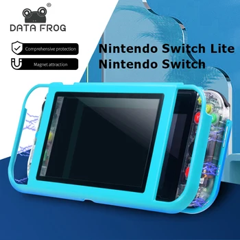 Съвместимост с защитен калъф DATA FROG-Nintendo Switch / Lite, защита от падане, твърд корпус за КОМПЮТРИ, Екран, Прозрачен джоб за аксесоари Switch