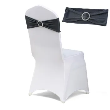 Черно-Бял Цвят Ликра Стол Група Ликра Стол Колан За Бял Ликра Покриване На Стол Събитие Парти Сватбени Декорации